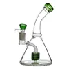 Unika hookahs bägare Bong vattenrör duschhuvud PERC DAB RIG 14mm kvinnlig led med glasskål