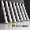 Arrtx 80 colores vibrantes Conjunto de marcador de alcohol ALP Puntas duales Rotulador para dibujar Tarjetas de bocetos Diseño para obras de arte Arte t 210226