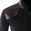 Mäns kostymer Blazers 2022 PU Stitching Suit Jacka Höst och Vinterfärg Matchande Casual Blazer 5 Färger Plus Storlek Män