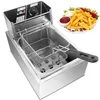 2021hot Sales 2500W 6L Electric Fryer Commercial Single Tank Countertop Mand Frans Fry Restaurant Gratis US Shipping