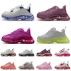 OG Triple s Clear Sole Trainers Uomo Uomo Donna Casual Old Dad Shoes Paris 17fw Luxurys Designers Scarpe Crystal Bottoms Outdoor Sports Platform Sneakers