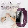 Intelligente Uhr Großhandel Männer Frauen Smartwatch ID115Plus HR Armband-Purple + Schwarzes WLAN-Aufladung Bluetooth-tragbare Technologie