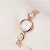 Women Bracelets Watches Vintage Diamond Pearl Design Alloy Chain Ladies Clock Luxury Fashion Stainless Steel Full Crystal band Quartz Watch For Gift