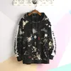 Singleroad Men's Hoodies المتضخم التعادل صبغ المرقعة المتناثرة اليابانية الشارع الشهير الهيب هوب الوردي هوديي الرجال البلوز ذكر 201113