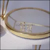 Jewelrys925 Sterling Sier Needle Delicate Zircon Cz Knot Stud For Women 14K Real Gold Cute Small Earrings Drop Delivery 2021 2Aqbf
