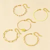 Rétro alliage bohème bracelets ensemble Vintage épais chaîne Bracelet pour femmes hommes mode couleur or coquille bijoux accessoires Q0719