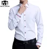 MIACAWOR Spring Long-Sleeve Dress Shirts Men Fashion Oxford Camisa Masculina Slim Fit Casual Shirt White C274 210708