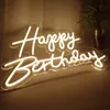 Neon led Sign Custom Happy Birthday Led Light Party Flex Transparent Acrylic Oh Baby Neon Light Sign Wedding Party Decoration9867387