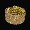 Nouvelle arrivée femme bracelet en cristal doré mode multicouche large bracelet autour du bras bracelet bijoux de mariage cadeau Q0719