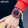 Cronometro sportivo da uomo SANDA Fashion Top Multi-time Zone LED Orologio al quarzo elettronico multifunzione stile G Orologio da uomo G1022