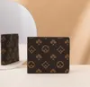 Pocket de poche pour hommes de poche de poche de luxe pour femmes cartes de crédit cartes de crédit marron monogrammé en toile à plaid portefeuille