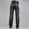 Male Genuine Leather Pants Plus Size Straight Men Sheepskin Zipper Fly Men's Regular Full Length 7XL 210715