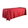 228x335cm Rouge Noir Mariage Satin Nappe Partie Table Tissu Blanc Rectangle Pour el Banquet Événements Décoration De Noël 211103