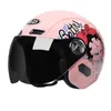 Elektrische Motorfiets Single Lens Visors Pink Motor Helm Fiets Mannen Vrouwen Zomer Scooter Moto Casco