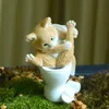 Everyday Collection Miniatuur Dier Beeldjes Muis Pig Bunny Kikker op Toilet Desktop Decoratie Grappige Geschenken 210811