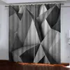 2021 Cortina Custom 3D Impressão Cortinas para sala de estar Quarto Silk Blackout Cortinas Geometry