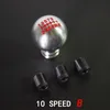 Bil 10-hastighet 7-stjärnig Universal Aluminium Alloy Gear Shift Knob GearShift Shifter Stick Hear Headball Acrylic Shift Knopp av GM