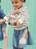 Hoppmätare Höst Sweatshirts Baby Girls Brand Clothes Stripe Rainbow Applique Toddler Girl Outfits 210529