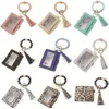 Zdjęcia Skórzane Bransoletka Portfel Keychain Party Favor Tassels Bransoletka Bransoletka Uchwyt Pierścionek Torba Silikon Zroszony Zroszony Breloki Xu