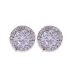 Boucles d'oreilles de goujon Hip Hop Bijoux Boucle d'oreille ronde de diamant simulé en diamant pour hommes8871060