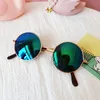 古典的なサングラスガールカラフルな鏡の子供たち日焼け止めメガネメタルフレームキッズ旅行ショッピング眼鏡9色