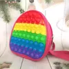 19 cm Rainbow Tie Dye Fidget Ryggsäck Bubble Toys Bag Push Bubbles Purs Purtes Polder Adult Sports Casual axelväskor Handväska Tote Christmas Gift FY2990