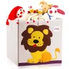 Oxford Cloth Animal Embroider Storage Box Children Sundries Basket Toy Cubes Organizer for Kids Chest 210922