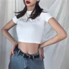 Kadınlar Kısa Kollu Gömlek Moda Şık Kişiselleştirilmiş Streetwear Parti Kulübü Mektupları Baskı Seksi Chic Tops Kadın T-Shirt 210422