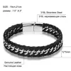 Xani 스테인레스 스틸 정품 가죽 여성 매력 남성용 매력 Black Braid Bracelets Bangles Men Jewelry