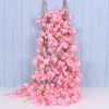 Fiori decorativi ghirlanti artificiali fiore fiore di fiore rattan decorazione murale 2m/78.74 pollici finto arredamento del matrimonio appeso garla rosa