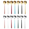 Gold Silver Plated Stainless Steel Coffee Spoons Kitchen Bar Dining Flatware Accessories For Dessert Coffee Tea Supplies