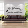 Wall Stickers Decals La-Famille Sticker Mural Autocollant Decor For Living Room Bedroom DIY Art Wallpaper House Decoration DW1210ES