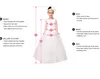 Dziewczyna sukienki Wedding Flower Light Purple spódnica 3D Lace Appliques Princess Party Suknie