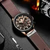 Curren Moda męskie zegarki pasek Sport Chronograph Wristwatch Creative Design Wielofunkcyjny Kwarcowy Zegar Relogio Masculino Q0524