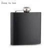 Matt Black 6oz Liquor Hip Flask Cap ، 100 ٪ 18/8 (304) من الفولاذ المقاوم للصدأ ، لحام الليزر ، خالٍ من الشعار المخصص ، يمكن أن يكون لونه مختلطًا ، هدية زفاف شخصية