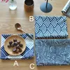 BZ800 placemats Servies matten Pads Western Nordic servet plaid stoffen linnen tafelmat placemat Japanse stijl marineblauw