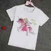 10 sztuk = 1 pakiet Unicorn Boys and Girls Koszulka z krótkim rękawem, kreskówka odzież drukowana, urodziny, 24m, 5, 6, 7, 8, 9