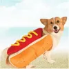 Hot Dog Apparel Pet Fournisseurs Costume Moutarde Chat Vêtements Tenue Pour Petit Moyen RRF11504