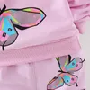 Niemowlę Baby Girls Ubrania Zestaw Butterfly T-shirt i spodnie Dzieci Dziewczyny Wiosna Jesień Odzież Zestawy Kostium Dla Dzieci Stroje 457 Y2