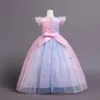 Sukienki do chrztu 2022 letnia wyszywana kwiatami sukienka dla druhny dziecięca suknia wieczorowa dla dziewczynek dzieci opaska dziecięca Princess Party