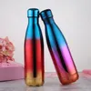 Water Bottles 500ml Vacuum Cups Gradual change Car coke bottles Stainless Steel Bottles Insulation Cup Thermoses Fashion Movement Veined Waters BottlesZC314