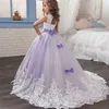 Dziewczyny Ślub Kwiat Girl Sukienki Dla Księżniczki Suknia Balowa Dress Elegancki Urodziny Party Dress Długie Formalne Pageant Vestido Q0716