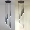 Led long downlight lampes suspendues créativité individuelle moderne salle à manger lustre escalier lumière cuisine lustres bar lustre