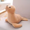 Almohada de foca suave lindo relleno blanco león marino peluche juguete animal muñeca para niños regalo novedad lanzamiento 210728