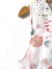 Robe en maille avec ceinture en dentelle guipure contrastée à imprimé floral pour fille SHE