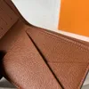 Cartera para hombre de estilo a cuadros de París, monedero de moda para hombre, cartera plegable pequeña corta múltiple de lona especial con caja 60895