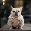 الأزياء الفاخرة الكلب الملابس الحيوانات الأليفة لفيلات الشتاء طباعة الفرنسية البلدغ لينة معطف مصمم متوسط ​​الفراء هوديس 210804