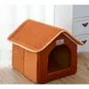 Haustierhaus, faltbares Bett mit Matte, weiches Winter-Leoparden-Hundewelpen-Sofakissen, Haus, Zwinger, Nest, Hundekatzenbett für kleine, mittelgroße Hunde 210224