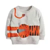 Liten Maven Baby Boys Höstkläder Bomull Soft Tiger Sweater Comfort Good-Looking Sweatshirt för barn 211029