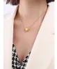 Pendant Necklaces Fashion Stainless Steel Jewelry For Woman Simple Heart 40cm Necklace Gold Color OL Style NRYZAFBE